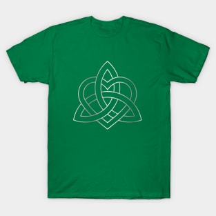 Celtic Trinity Knot. Celtic Triquetra with heart. T-Shirt